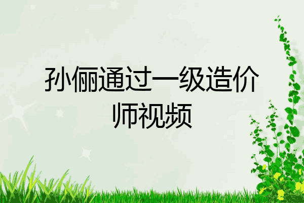 孙俪通过一级造价师视频