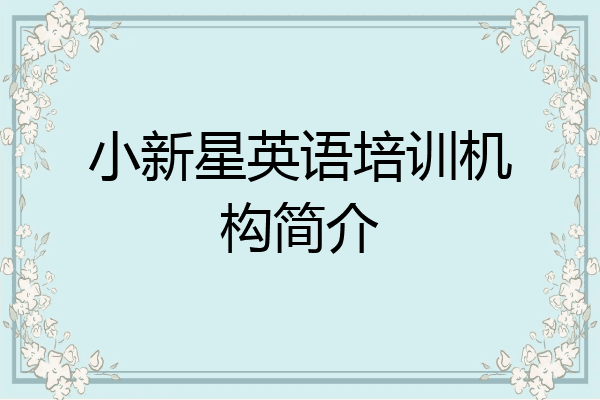 小新星英语培训机构简介