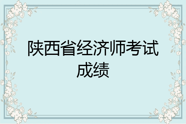 陕西省经济师考试成绩