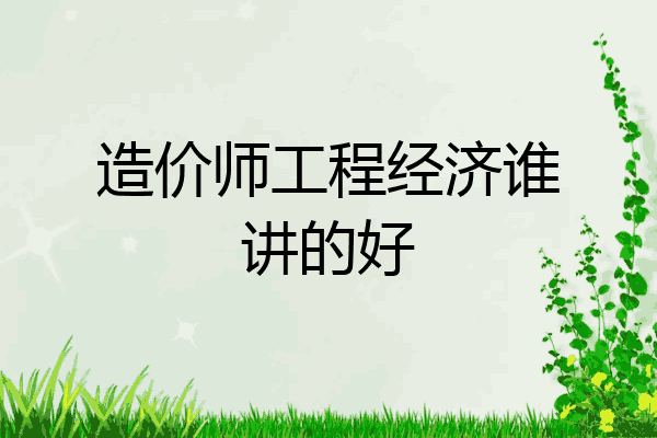 造价师工程经济谁讲的好
