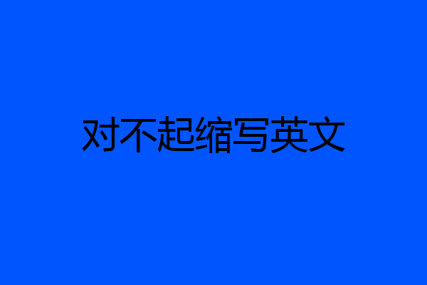 对不起缩写英文