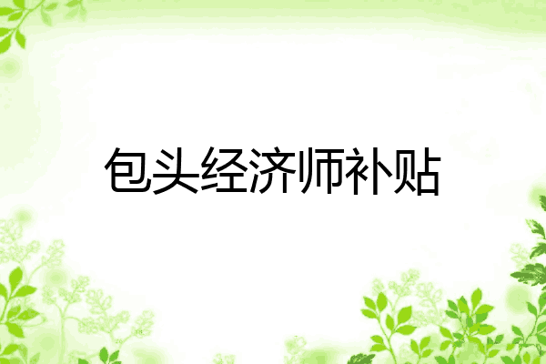 包头经济师补贴
