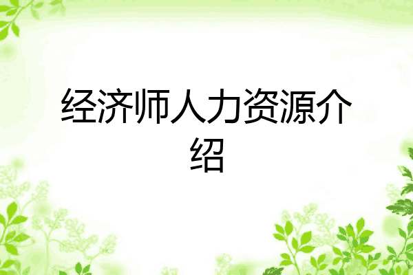 经济师人力资源介绍