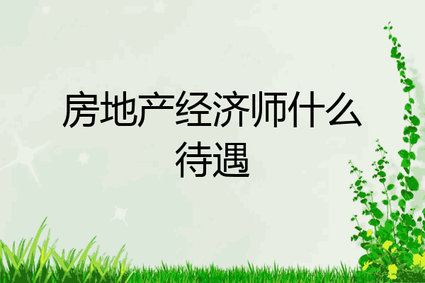 房地产经济师什么待遇