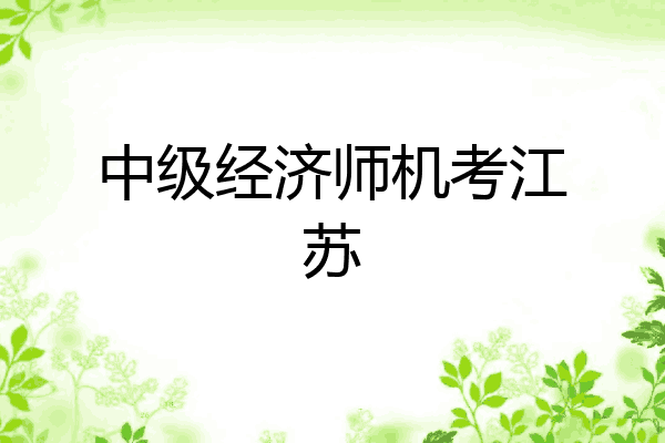 中级经济师机考江苏