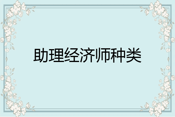 助理经济师种类