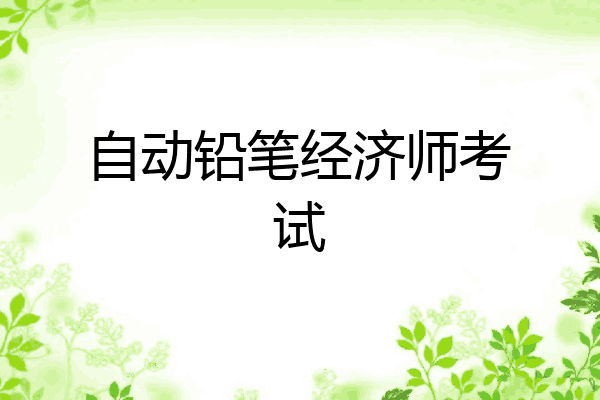 自动铅笔经济师考试