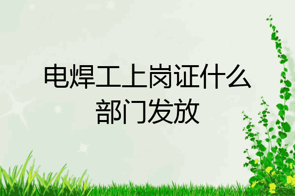 电焊工上岗证什么部门发放