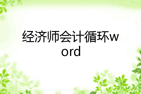 经济师会计循环word