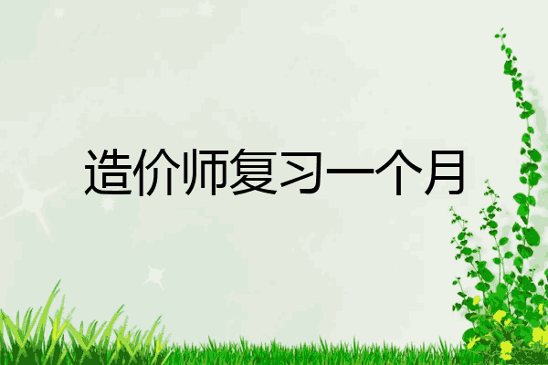 造价师复习一个月