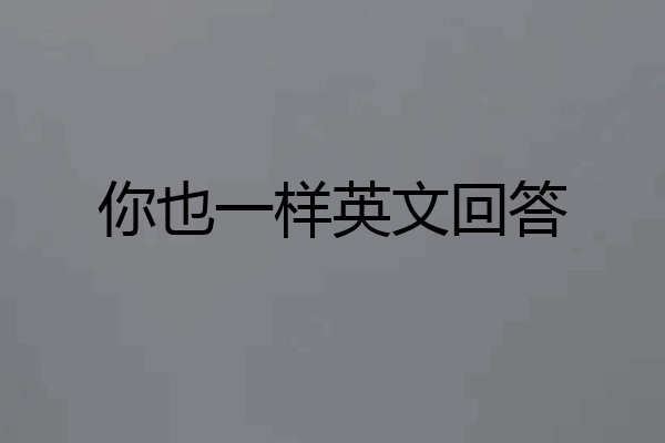 你也一样英文回答