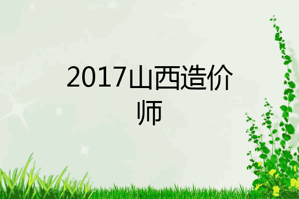 2017山西造价师