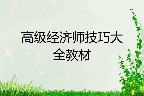 高级经济师技巧大全教材