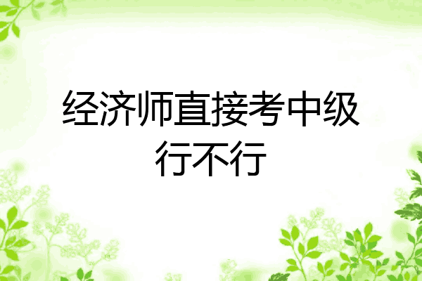 经济师直接考中级行不行