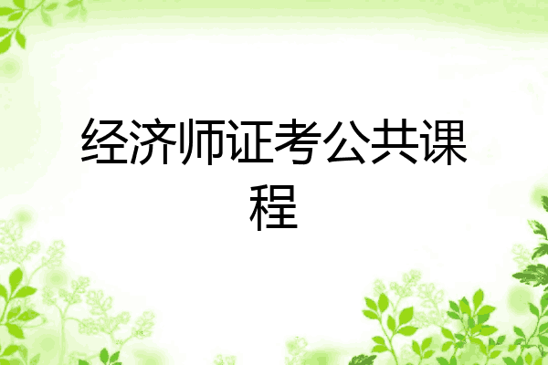 经济师证考公共课程