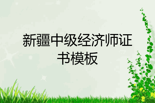新疆中级经济师证书模板