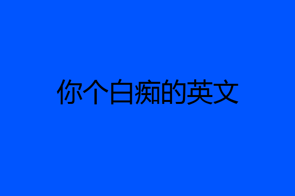 你个白痴的英文