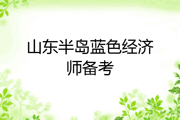 山东半岛蓝色经济师备考
