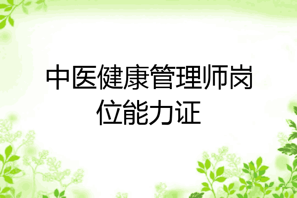 中医健康管理师岗位能力证