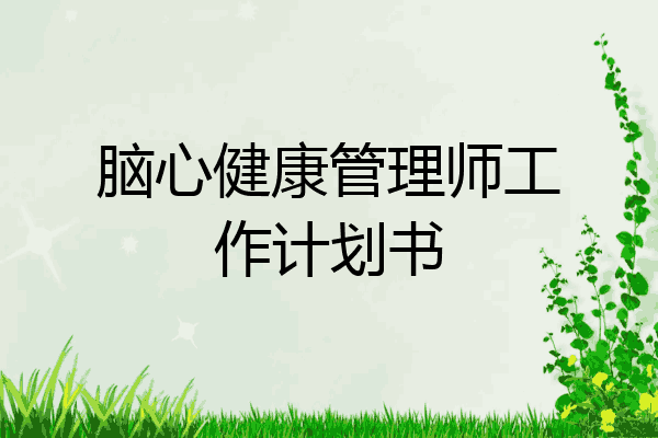脑心健康管理师工作计划书
