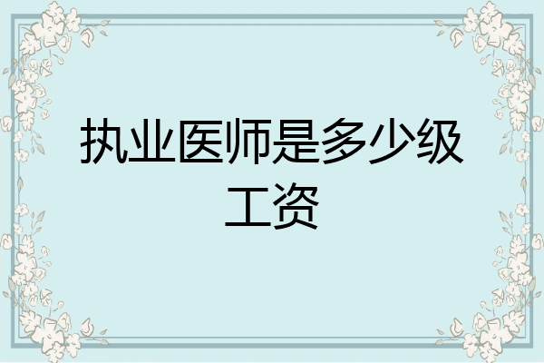 执业医师是多少级工资