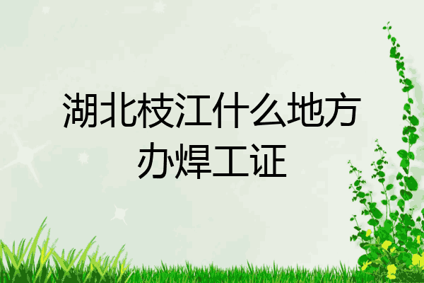 湖北枝江什么地方办焊工证