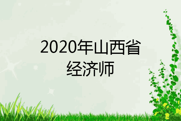 2020年山西省经济师