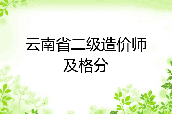 云南省二级造价师及格分