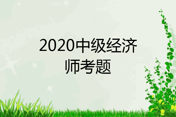 2020中级经济师考题