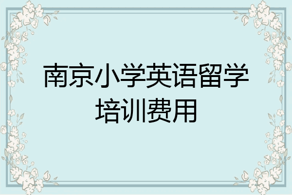 南京小学英语留学培训费用
