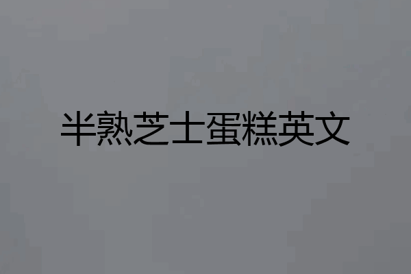 半熟芝士蛋糕英文