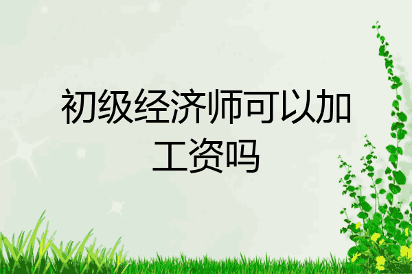 初级经济师可以加工资吗