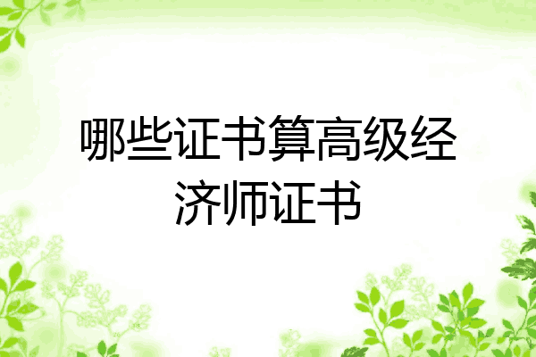 哪些证书算高级经济师证书