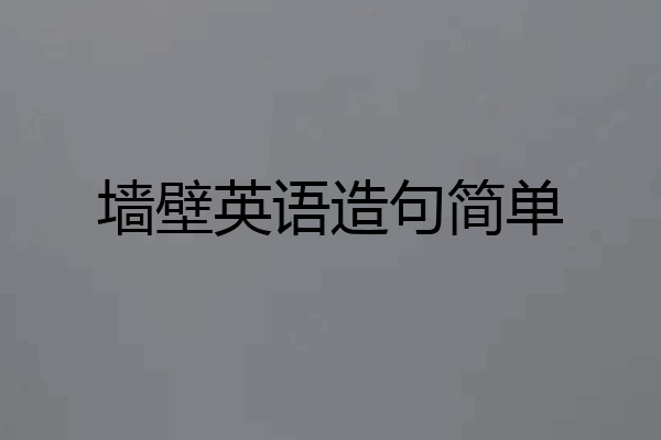 墙壁英语造句简单