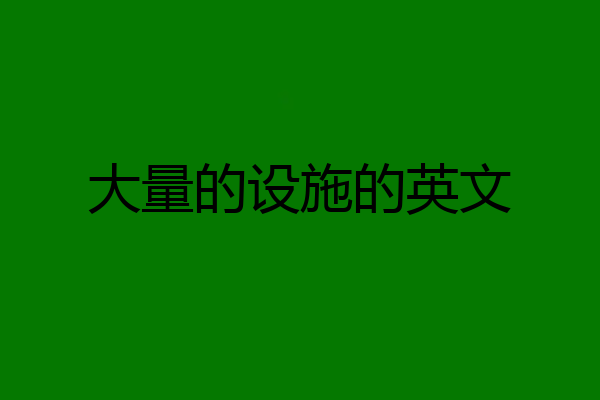 大量的设施的英文