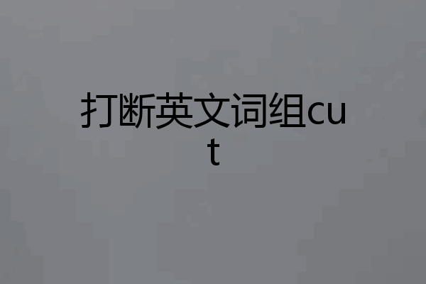 打断英文词组cut