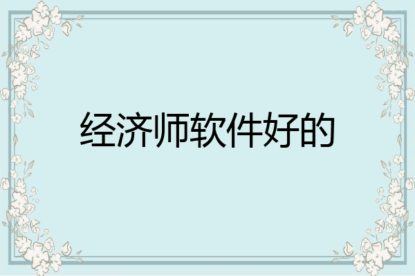 经济师软件好的