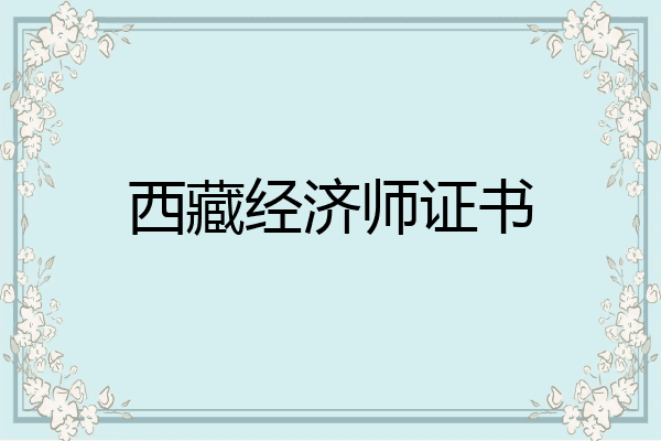 西藏经济师证书