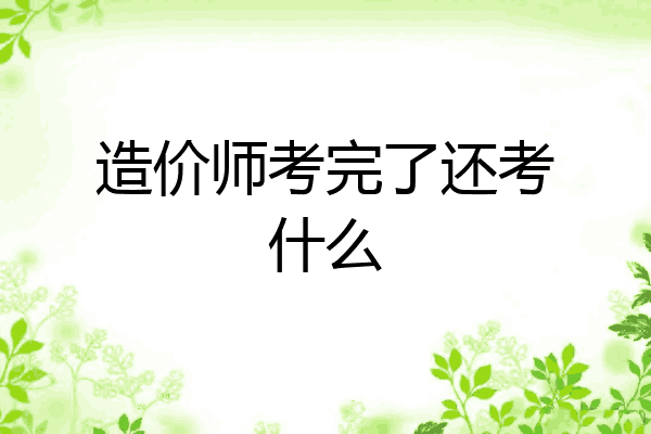 造价师考完了还考什么