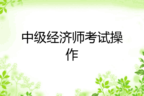中级经济师考试操作