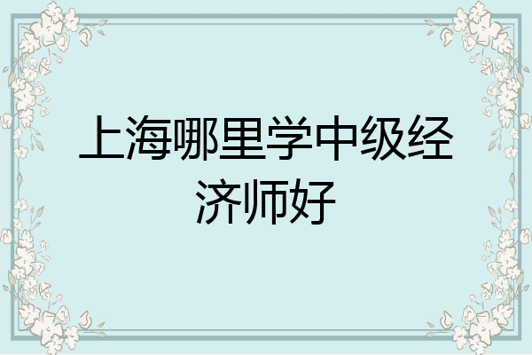上海哪里学中级经济师好