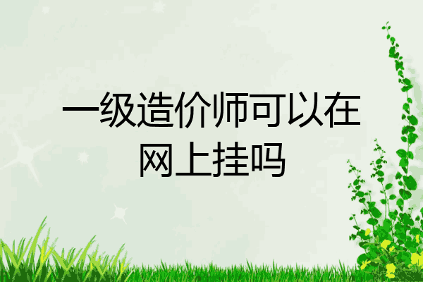 一级造价师可以在网上挂吗