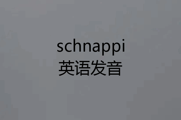 schnappi英语发音