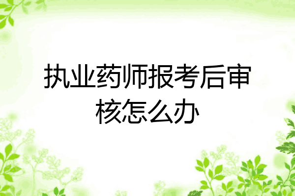 执业药师报考后审核怎么办
