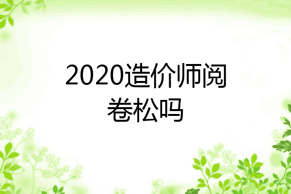 2020造价师阅卷松吗