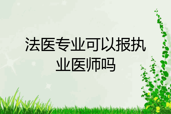 法医专业可以报执业医师吗