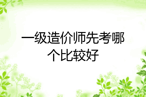 一级造价师先考哪个比较好