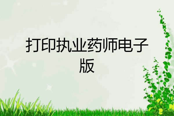 打印执业药师电子版