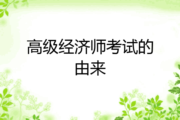 高级经济师考试的由来