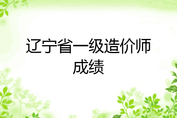 辽宁省一级造价师成绩